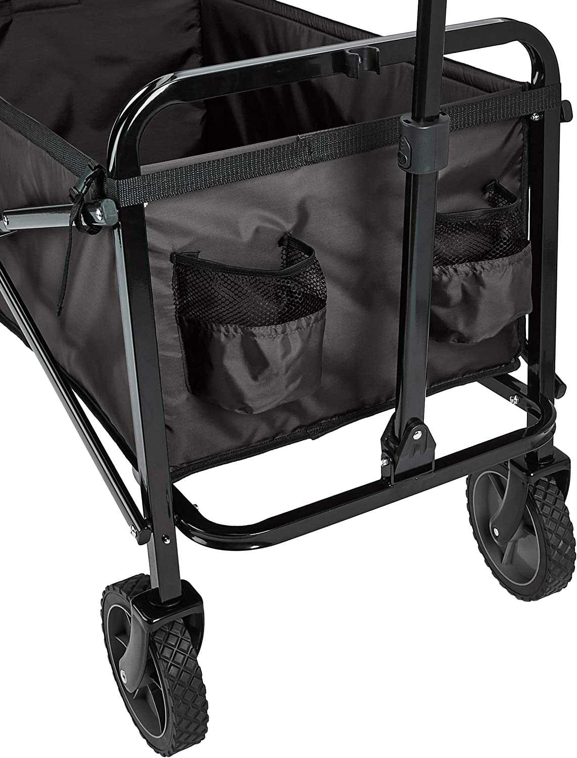 Collapsible Folding Outdoor Utility Wagon with Cover Bag, Black