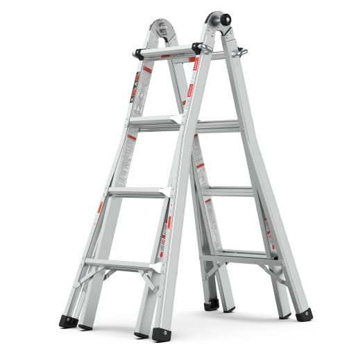 Multi position foldable engineering multifunctional aluminum alloy ladder A-type ladder straight ladder 17ft for home